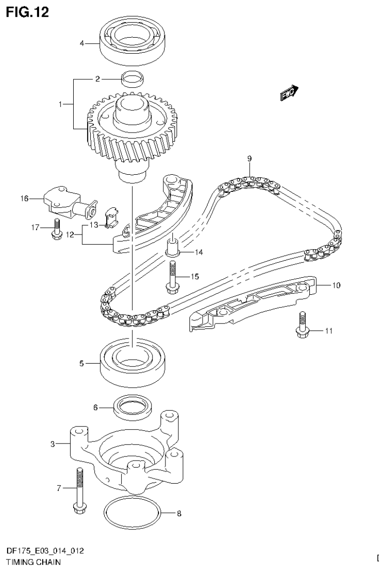 Suzuki DF175ZG TIMING CHAIN parts diagram